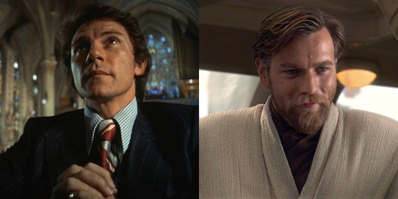 Split image of Harvey Keitel in Mean Streets and Obi-Wan Kenobi in Revenge of the Sith