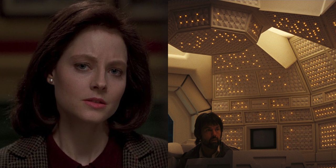 Split image of Jodie Foster in Silence of the Lambs and Mother in Alien