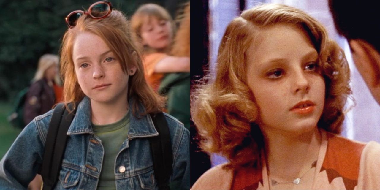 Split image of Lindsay Lohan in The Parent Trap and Jodie Foster in Taxi Driver