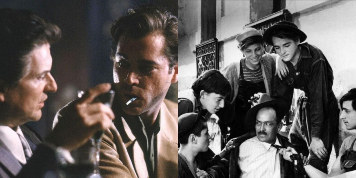 Split image of Tony and Henry in Goodfellas and Los Olvidados