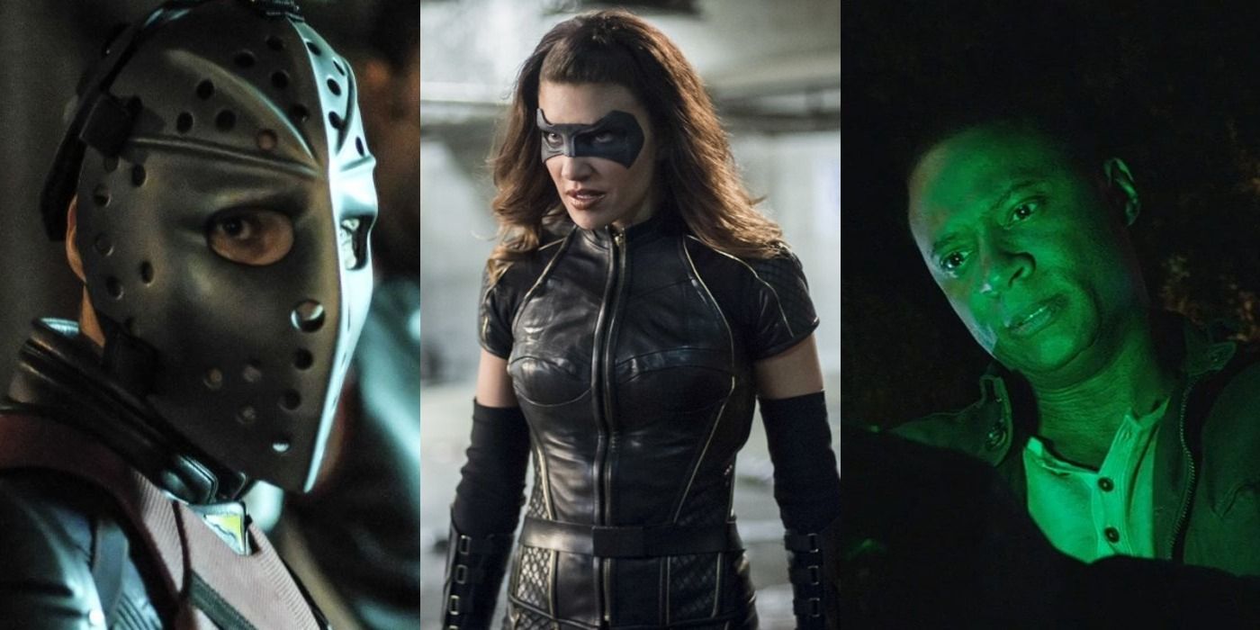 A split image of Wild Dog, Black Canary and John Diggle