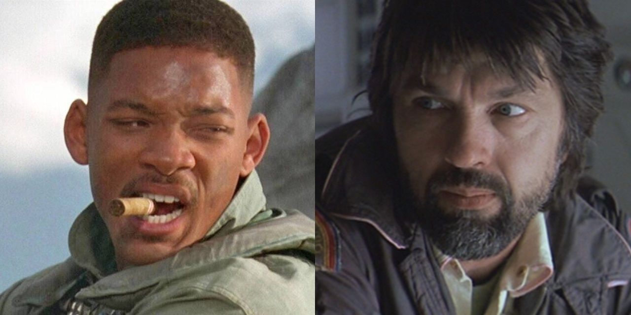 Split image of Will Smith in Independence Day and Tom Skerritt in Alien