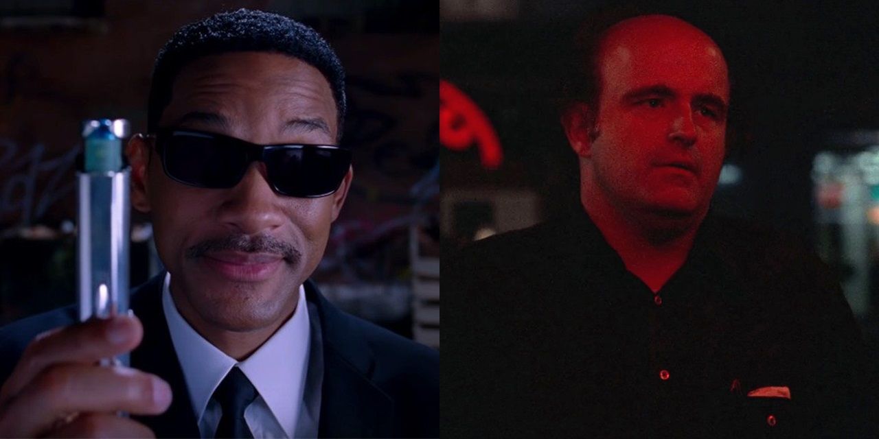 Split image of Will Smith in Men in Black and Peter Boyle in Taxi Driver