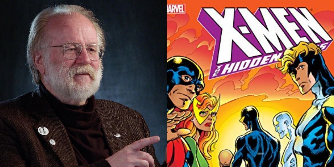 Split images of John Byrne and a cover of X Men The Hidden Years