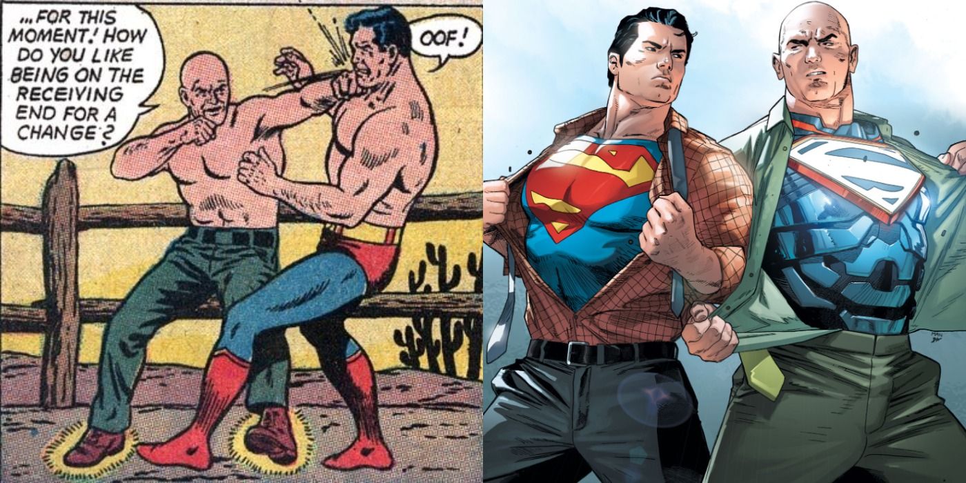 Feature image showing some of Superman and Lex Luthor's best moments in the comics