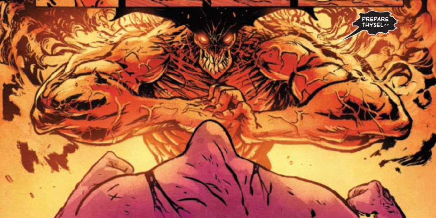 Surtur shrinks down to Beta ray Bill's level so they can fight as equals.