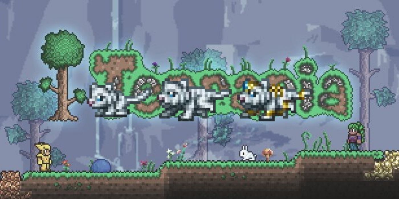 The Desert tigers against a Terraria background