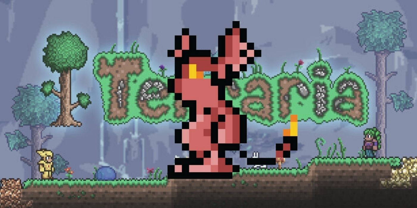 The Imp against a Terraria background