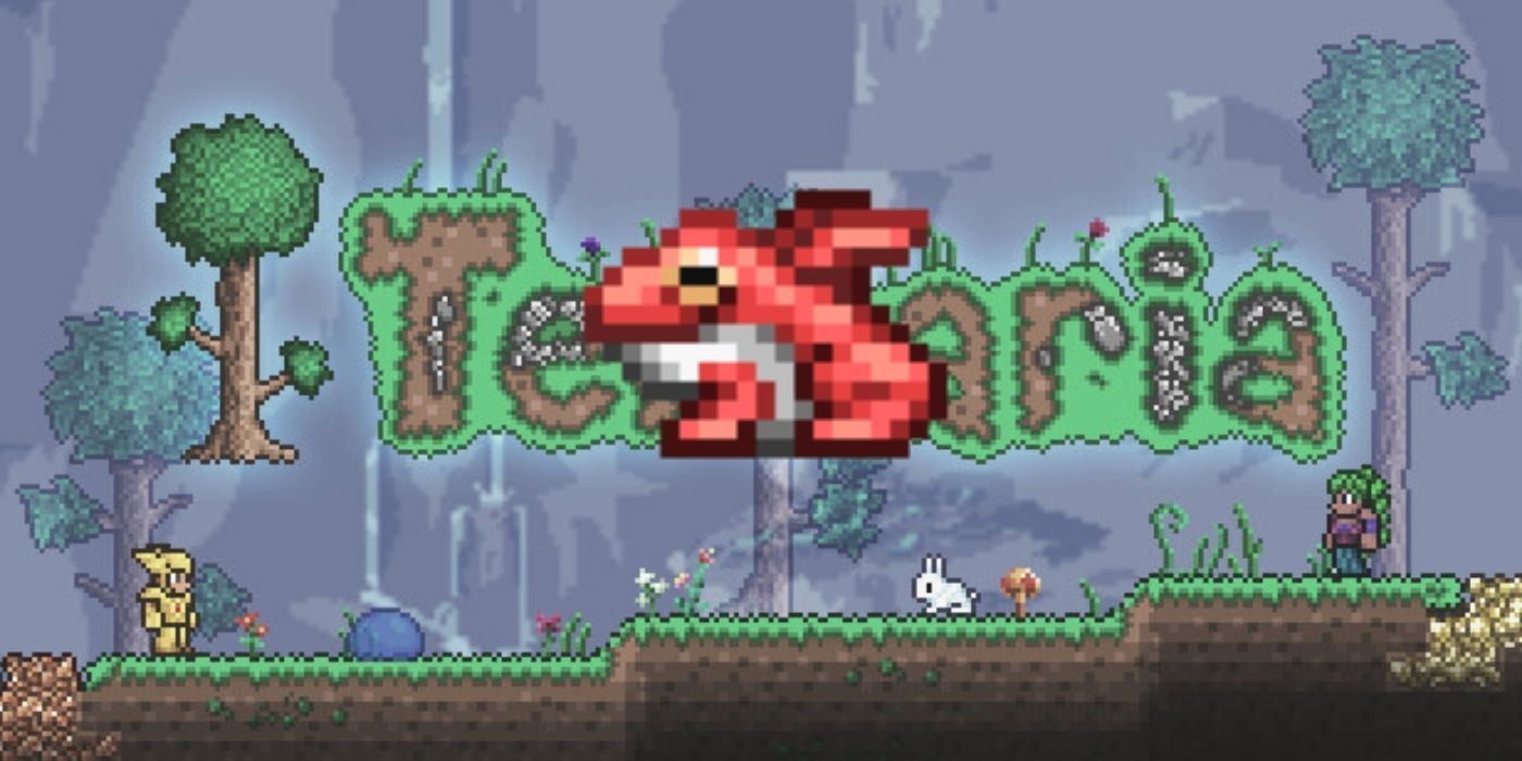 A vampire frog minion against a Terraria background