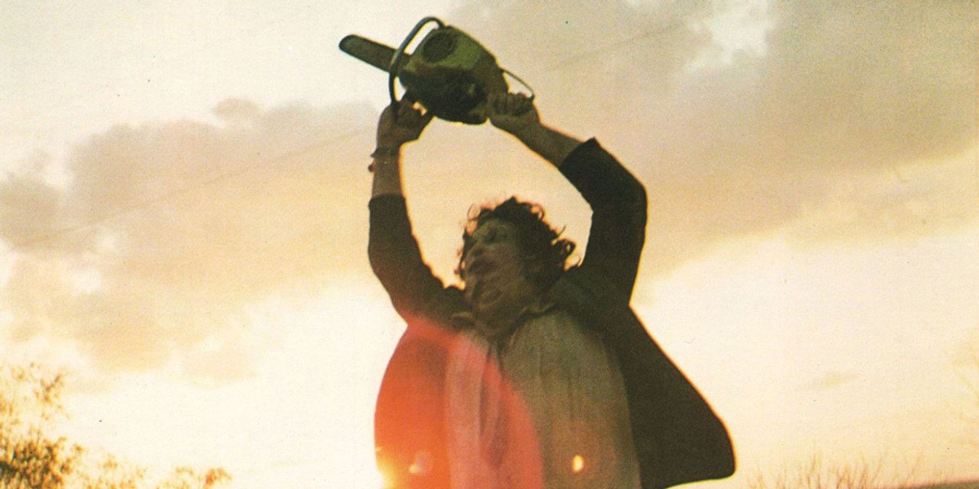 Leatherface dancing during the finale of The Texas Chainsaw Massacre.