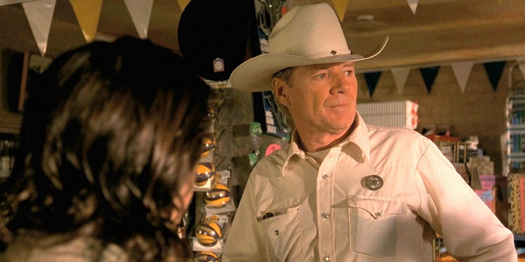 Texas Ranger Earl McGraw in a liquor store in From Dusk Till Dawn