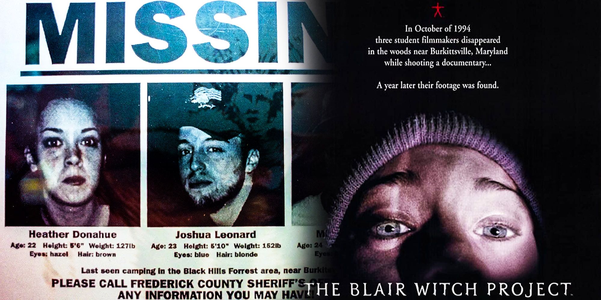 The Blair Witch Project missing poster and screen grab