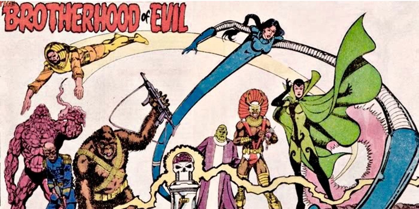 Classic panel featuring the villains from the Brotherhood of Evil