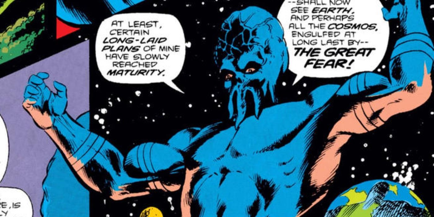 The Dweller In Darkness explains his evil plans in Marvel Comics.