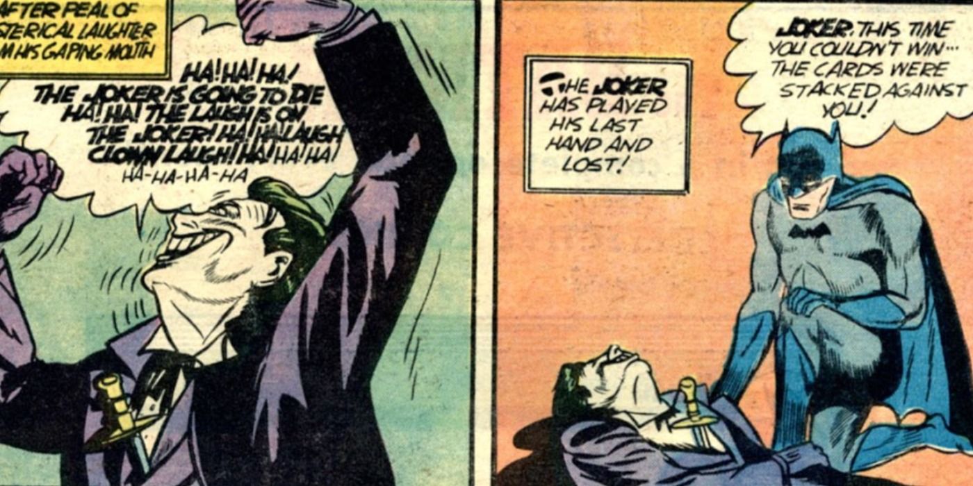 The Joker is stabbed in Batman comics.