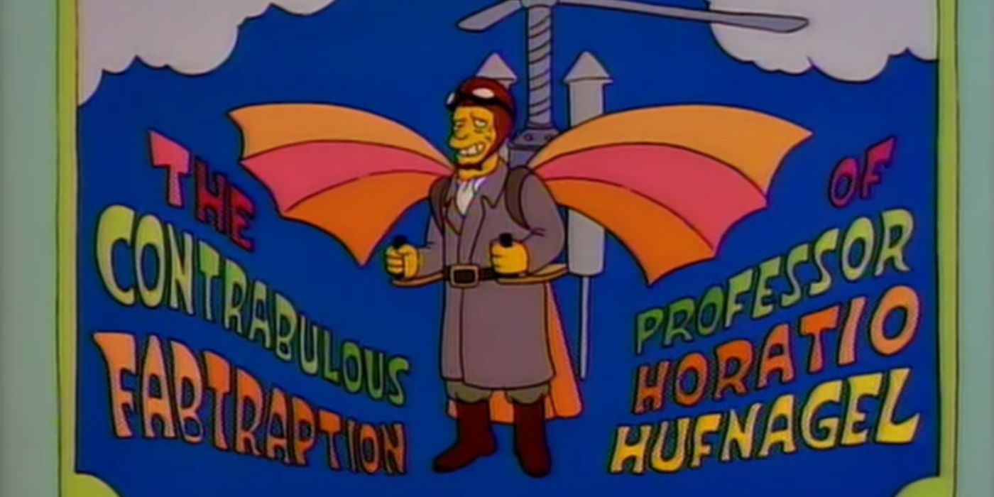 Tory Maclure in his movie The Contrabulous Fabtraption of Professor Horatio Hufnagel in The Simpsons