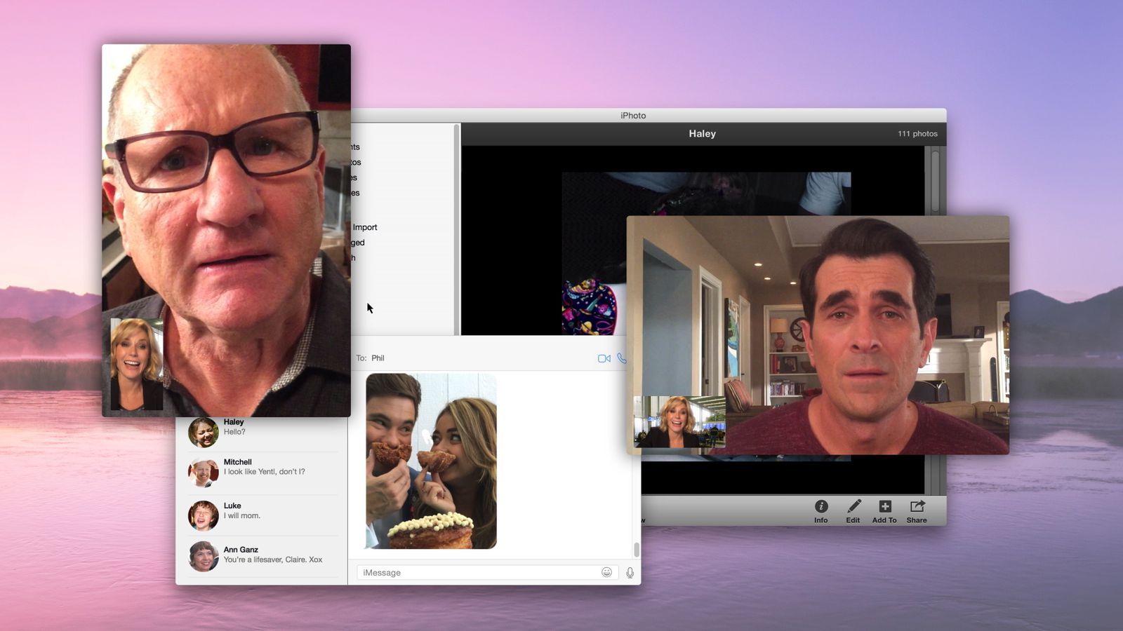 The parents on Modern Family Facetime each other to find Haley on Modern Family