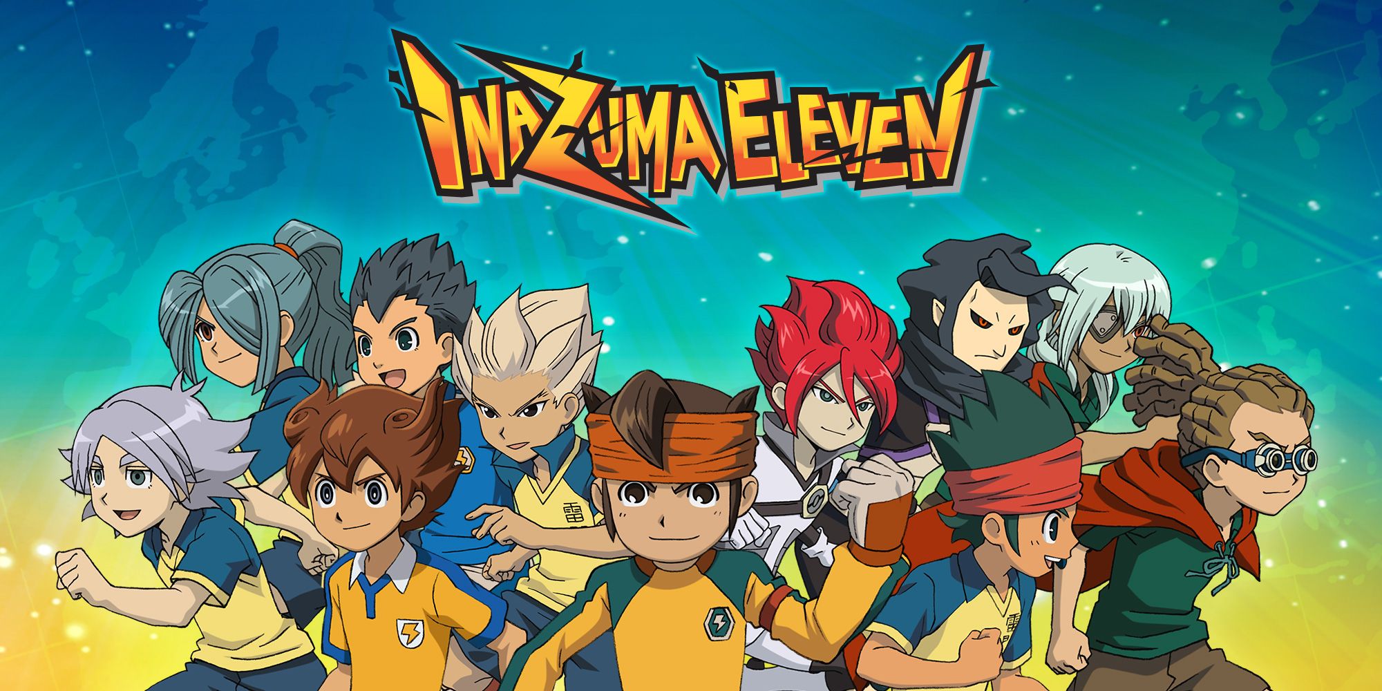 The team of Inazuma Eleven posing together