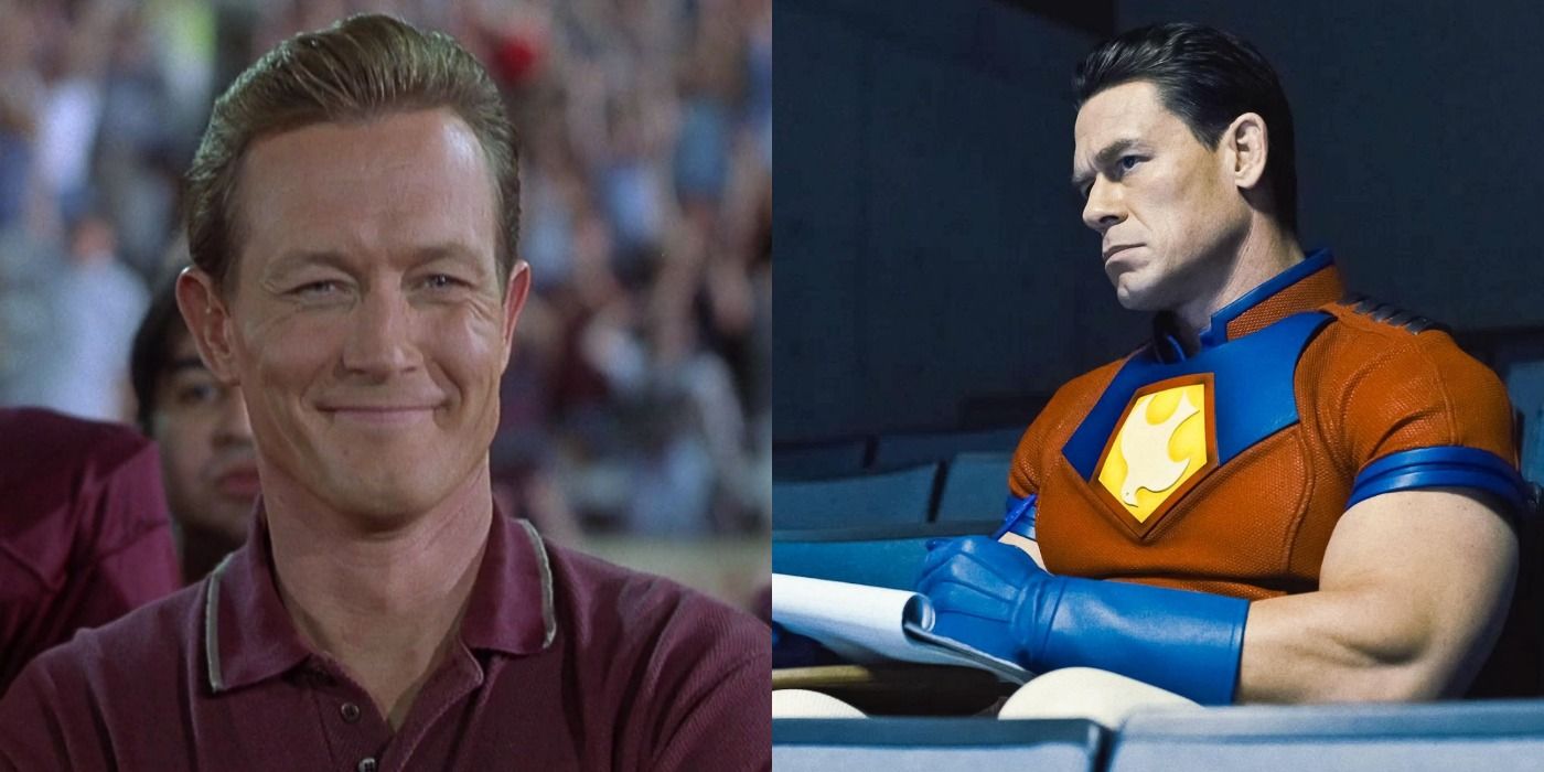 A split image depicts Robert Patrick as Coach in The Faculty and John Cena in Suicide Squad