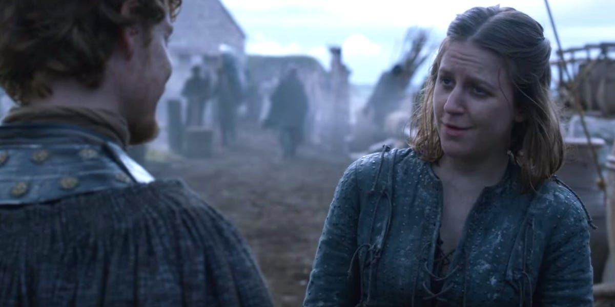 Theon meets Yara on the Iron Islands in Game of Thrones