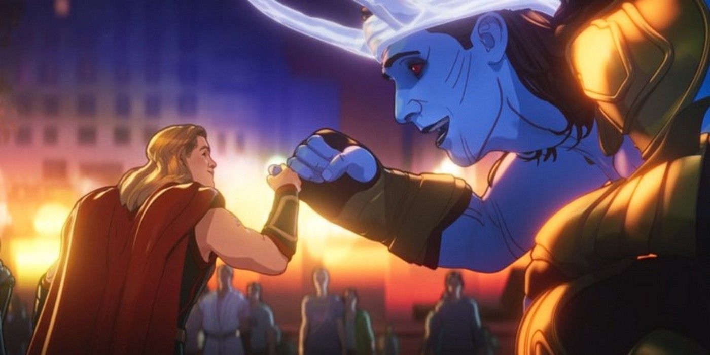 Thor and Loki fist bump in What If