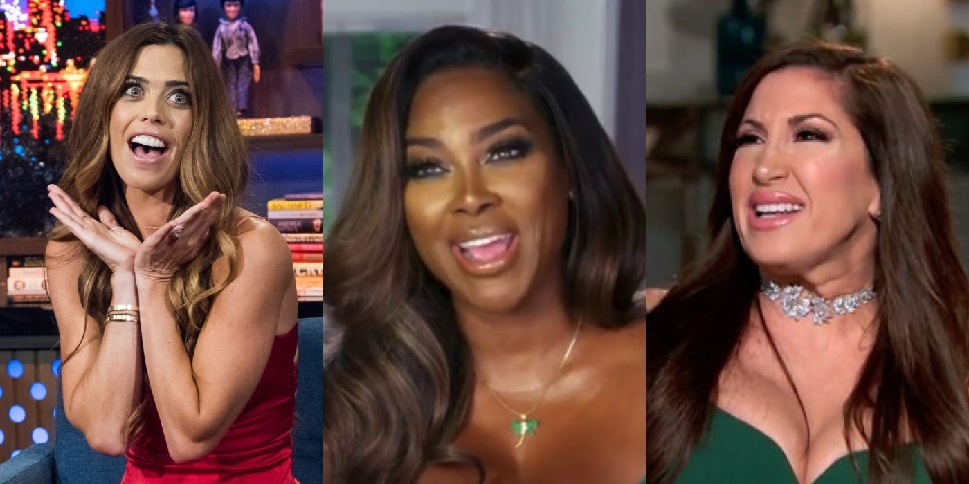 Three images of Lydia, Kenya, and Jacqueline from their franchises in the Real Housewives from Bravo