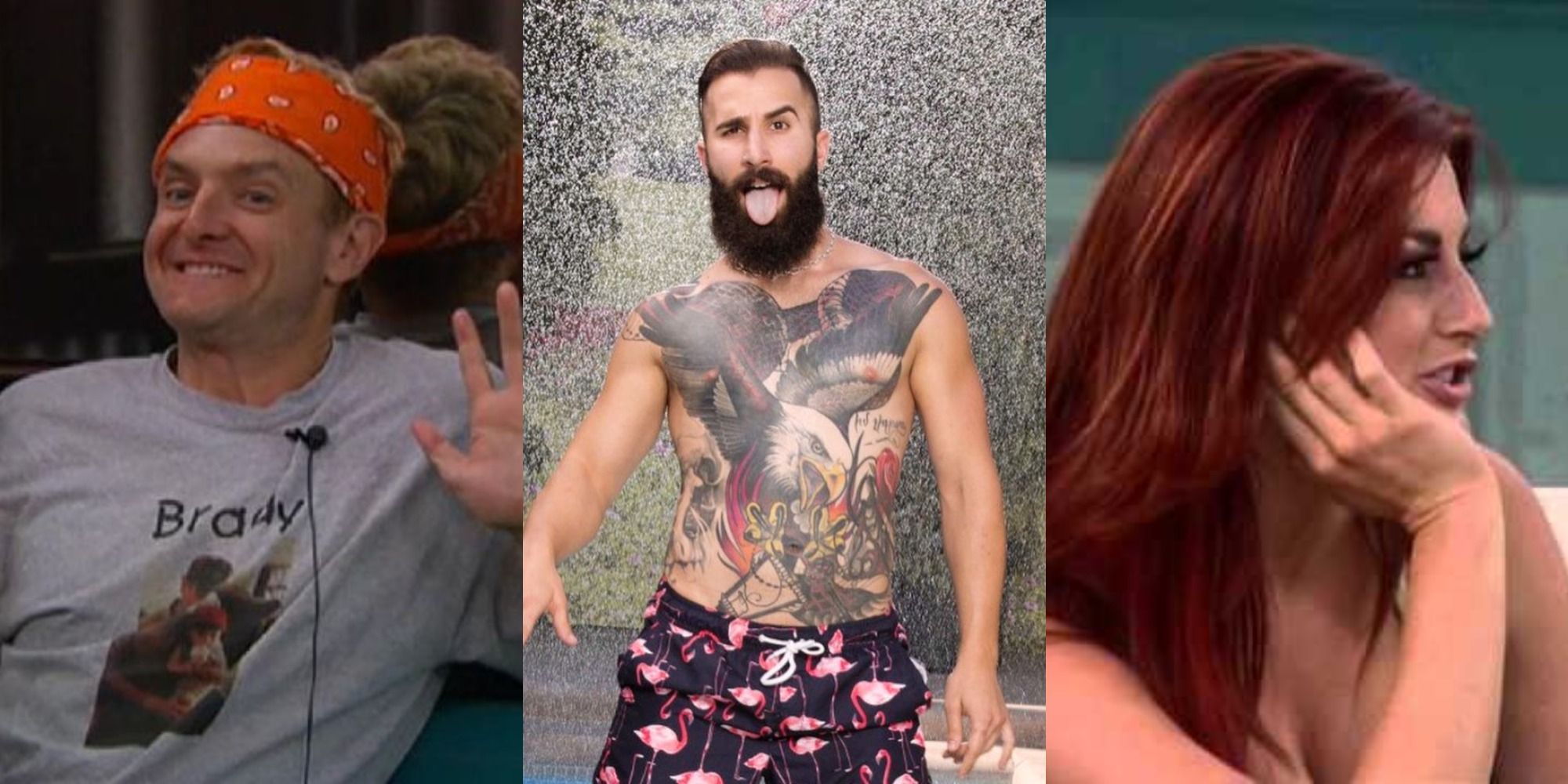 Three side by side Big Brother contestants