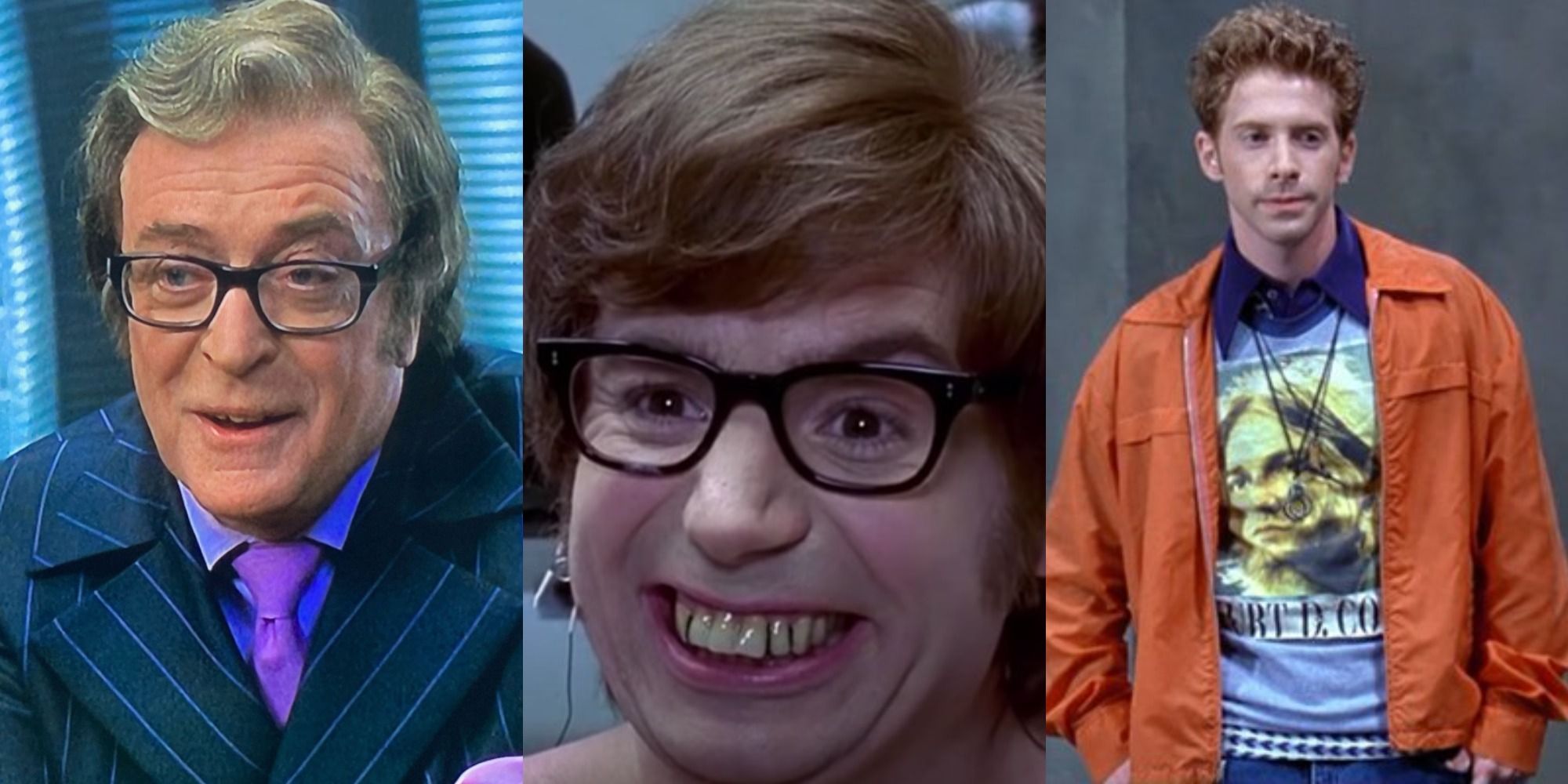 Three side by side images of characters from Austin Powers