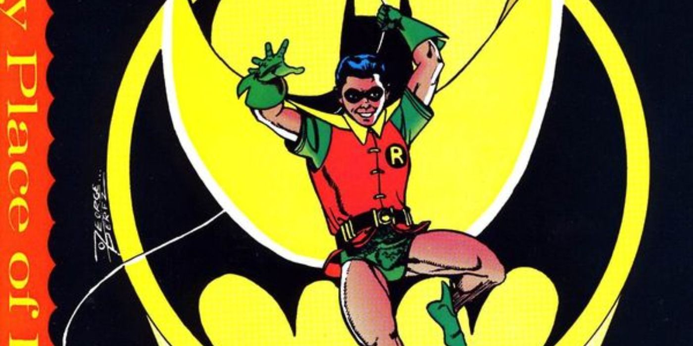 Tim Drake Robin swings into action on the cover of Batman 442 comic.