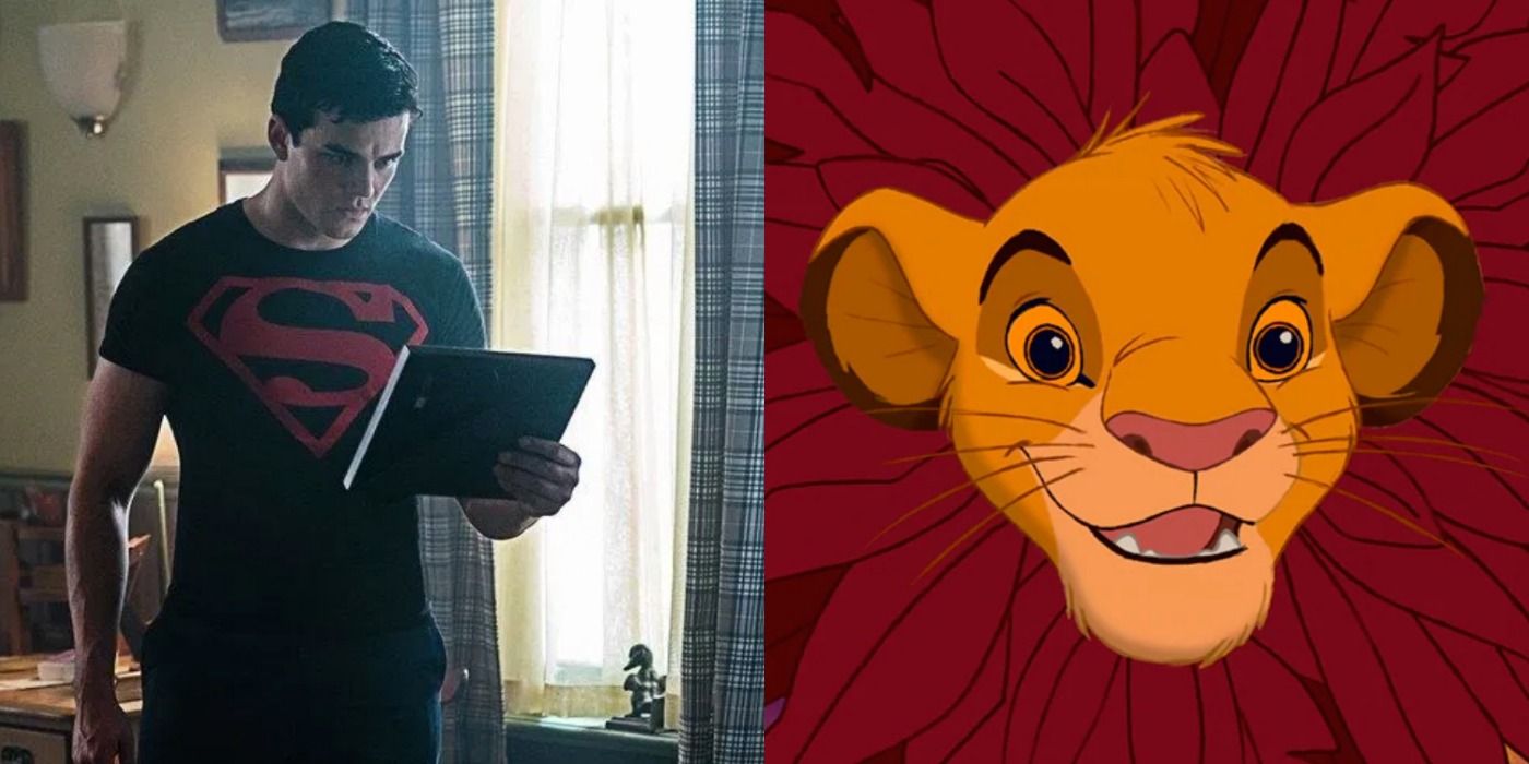 A split image depicts Conner in Titans and Simba in The Lion King