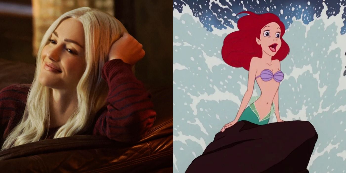 A split image depicts Dawn in Titans and Ariel in The Little Mermaid