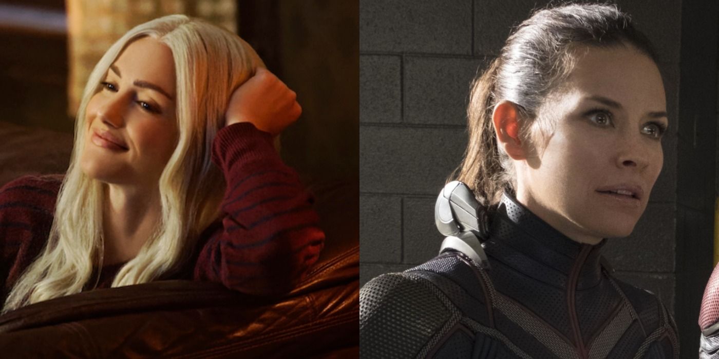 A split image depicts Dove in Titans and Wasp in the MCU