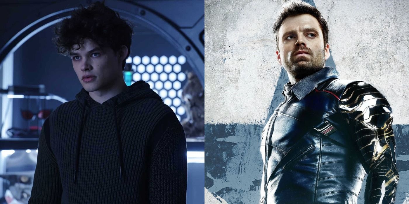 A split image depicts Jason Todd in Titans and Bucky Barnes in the MCU