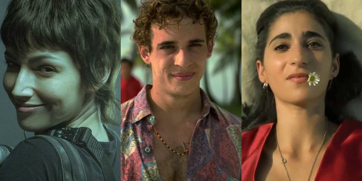 Tokyo, Rio, and Nairobi smiling in the show Money Heist.