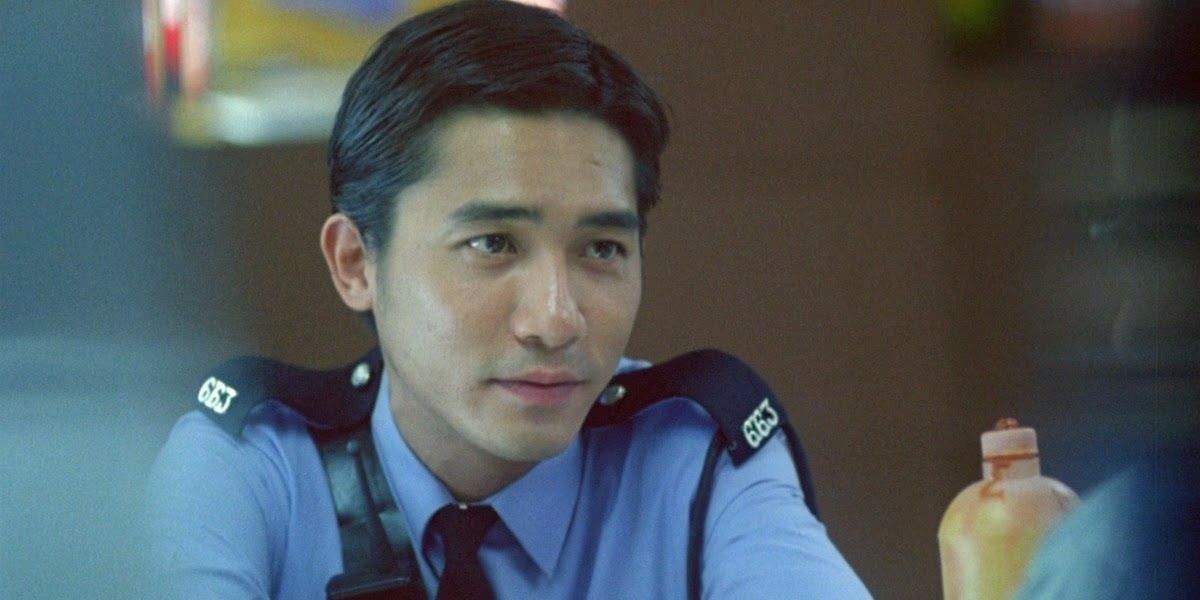 Tony Leung in a police uniform in Chungking Express