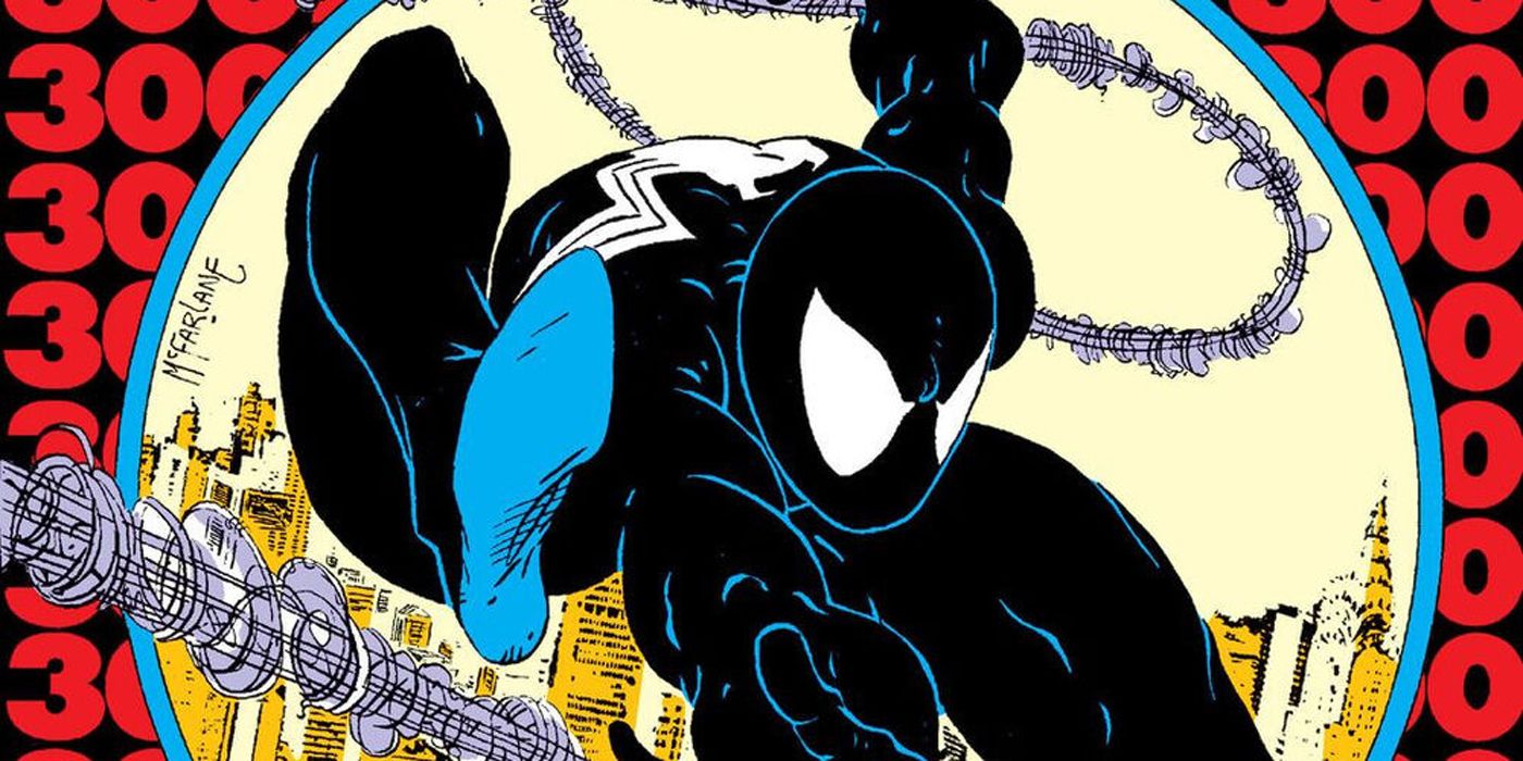 Venom's first appearance in Spider-Man 300.