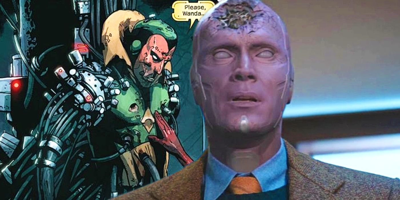 Vision in WandaVision and Marvel Comics