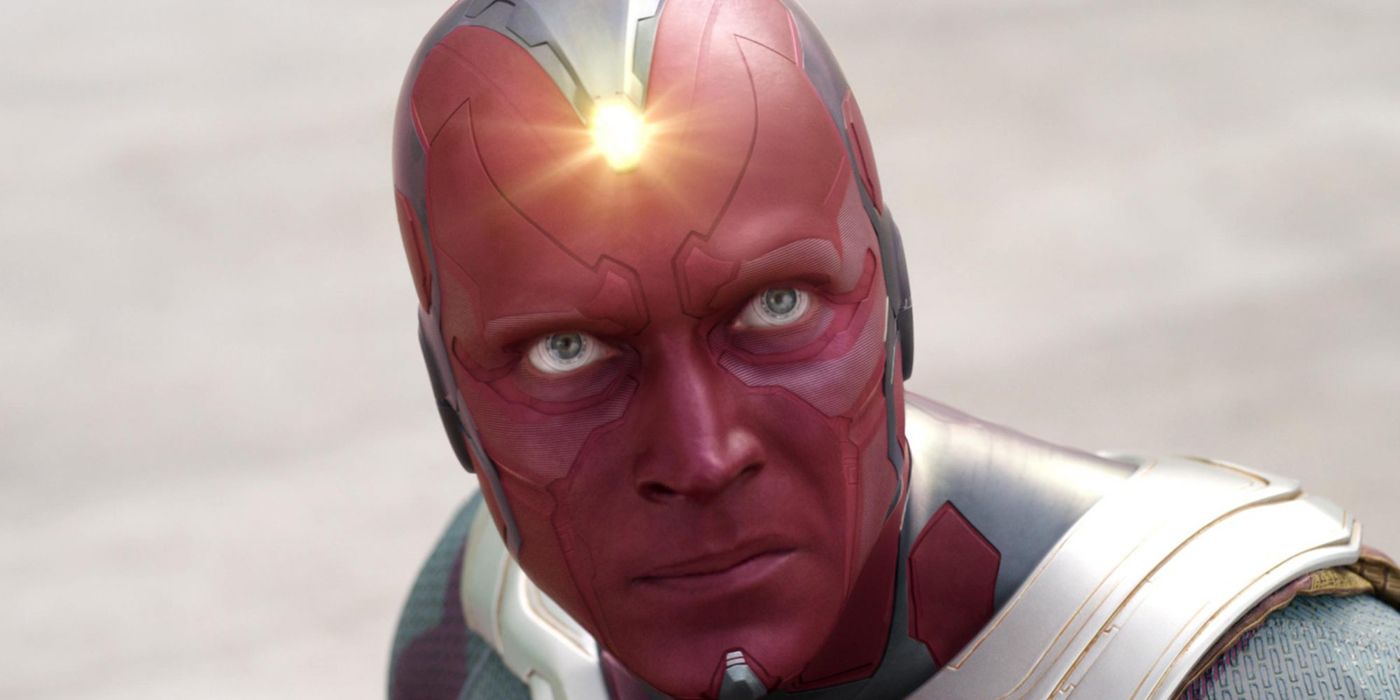 Vision with the Infinity Stone in his head from the MCU
