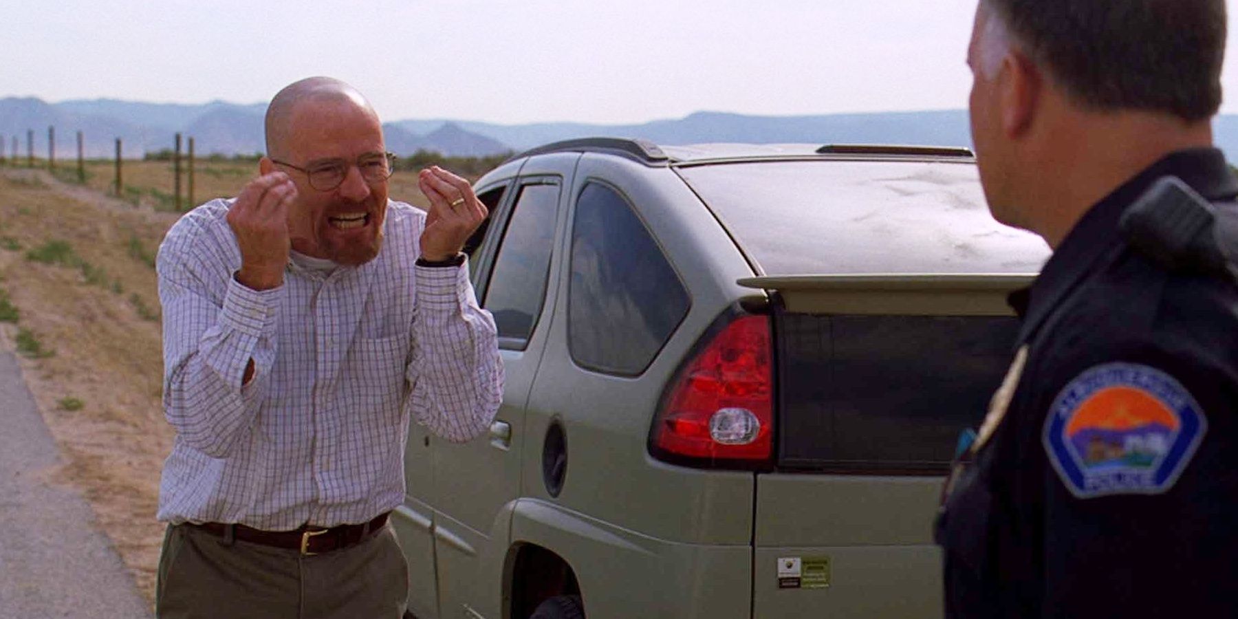 Walt arguing with a cop in Breaking Bad