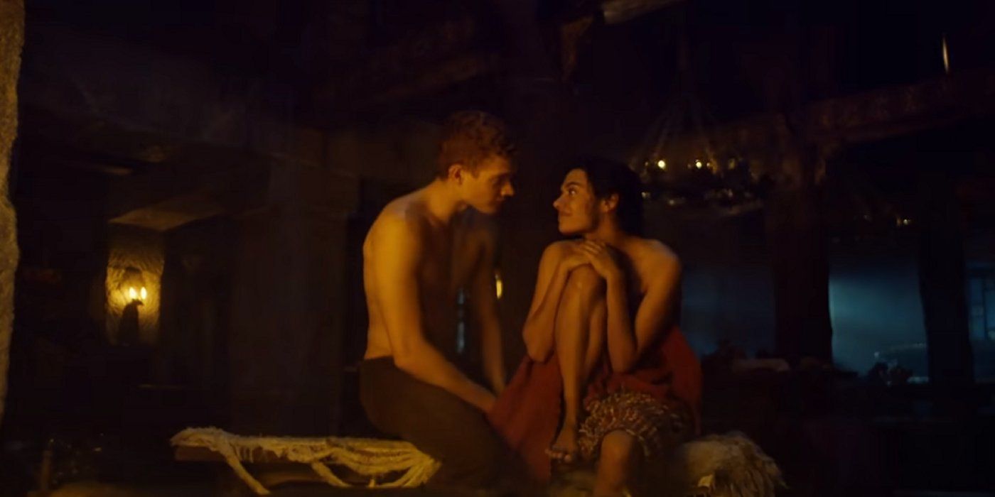 Rand and Egwene look at each other in Wheel of Time.