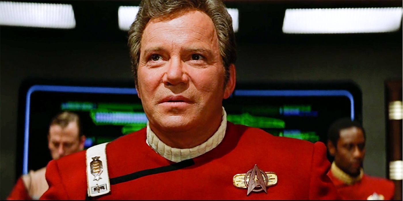 William Shatner as Captain Kirk on the Enterprise B in Star Trek Generations
