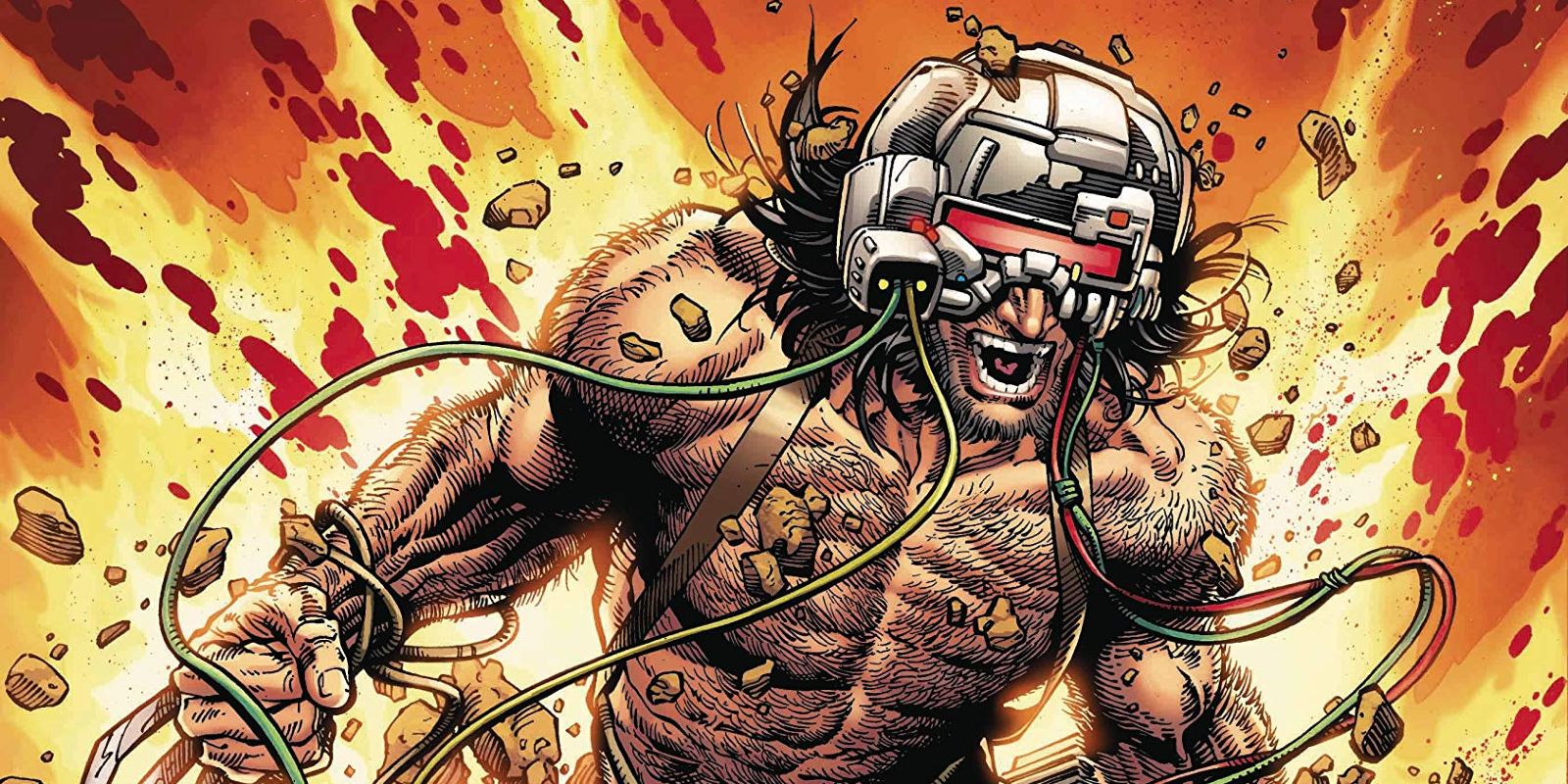 Wolverine breaking out of the Weapon X program in X-Men comics