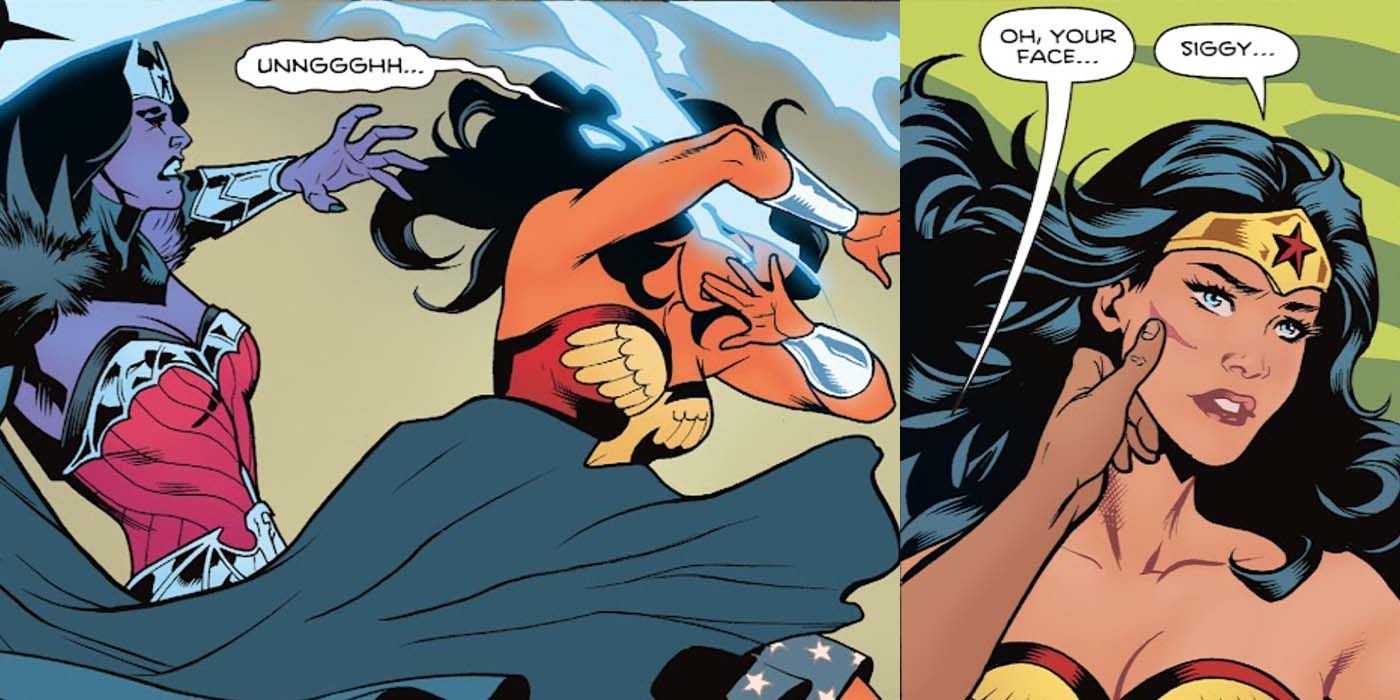 Wonder Woman's cheek scar from Janus, from Wonder Woman #777