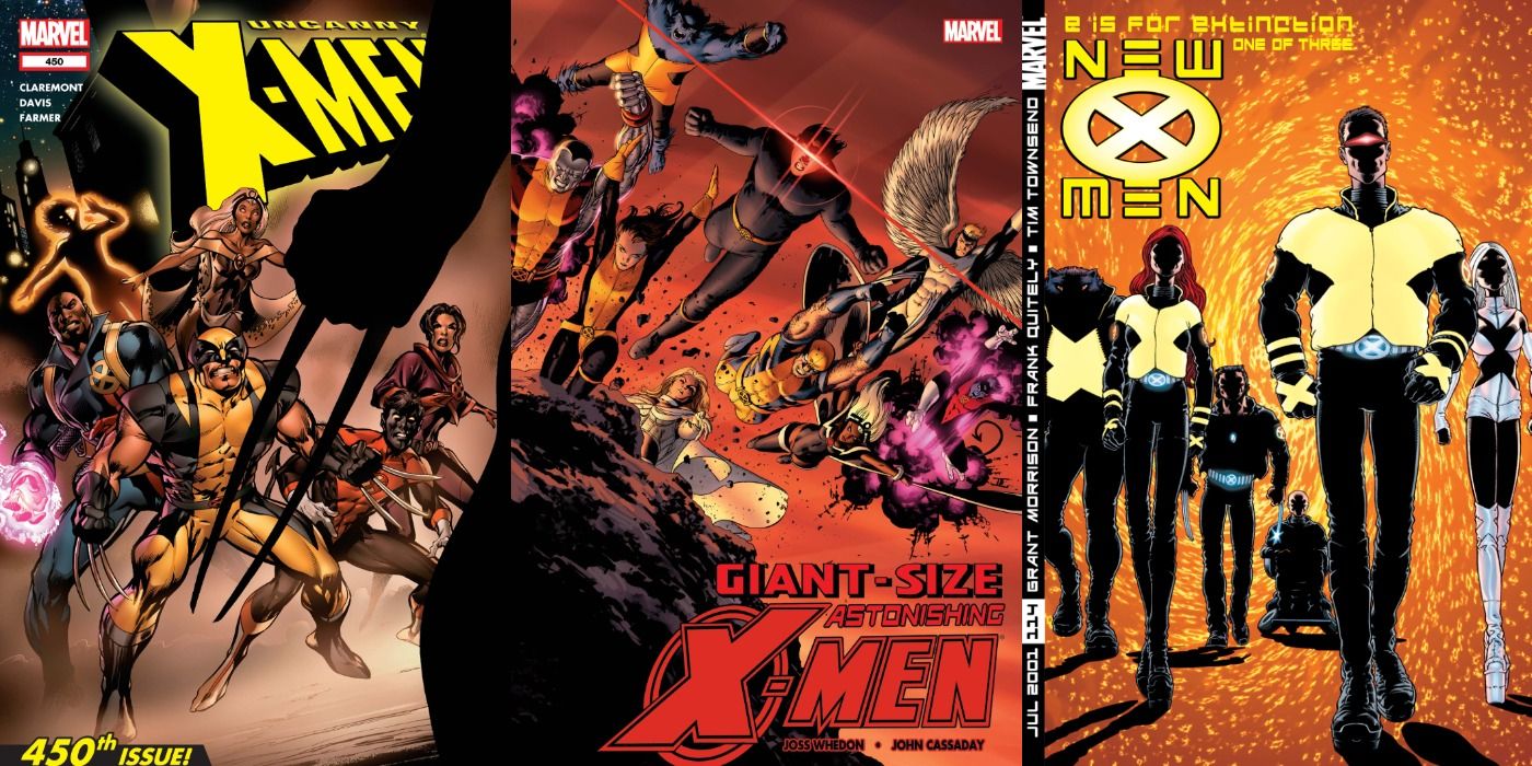 Split image of X-Men comic book covers from the 2000s