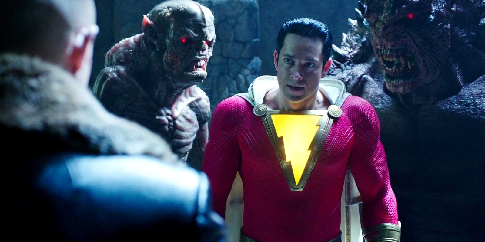 Shazam is surrounded by the Seven Deadly Sins in Shazam