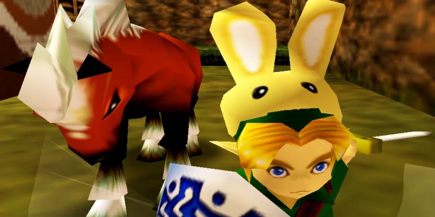 Link wears the Bunny Hood in Majora's Mask.