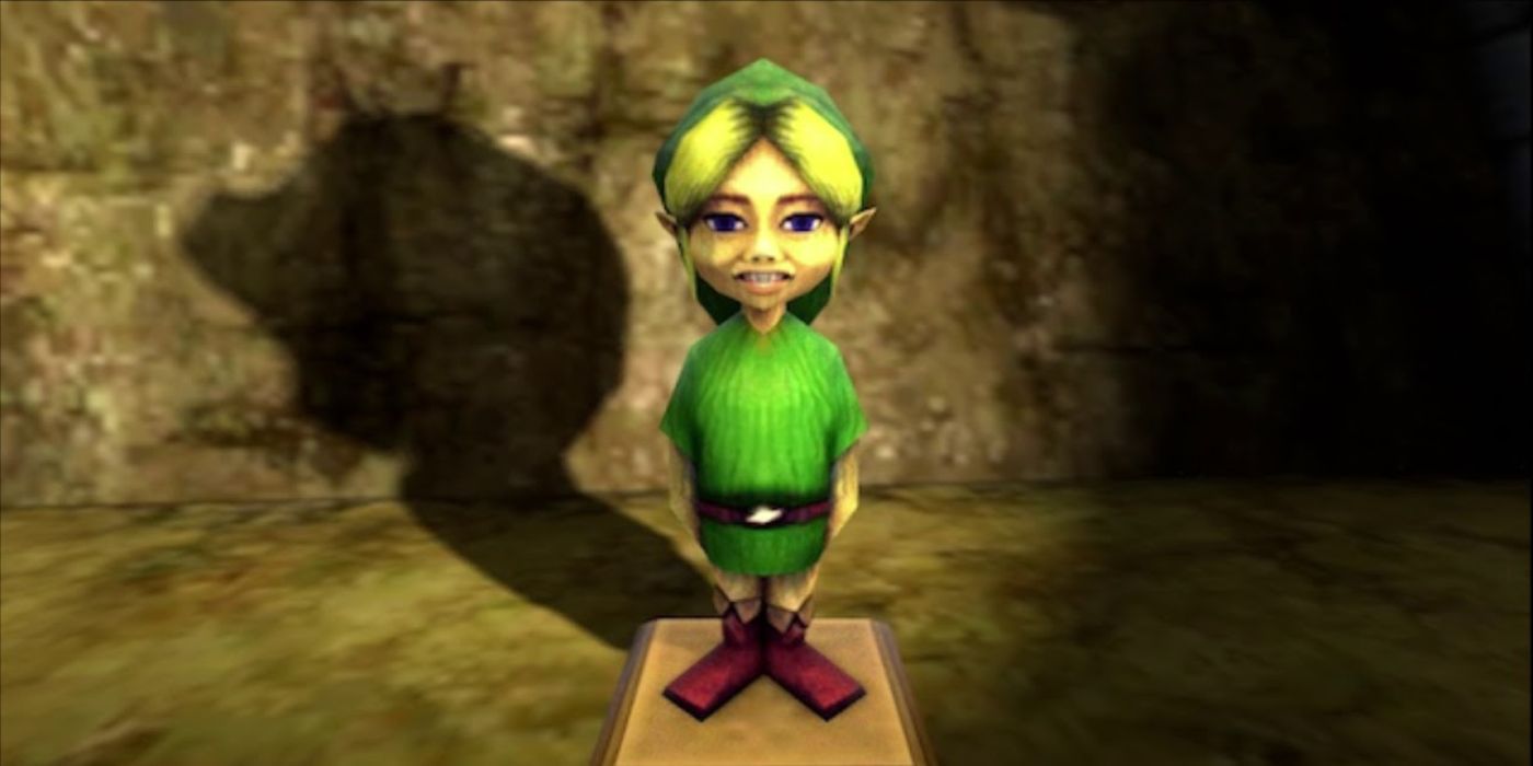 The Elegy of Emptiness statue stares blankly in Majora's Mask.