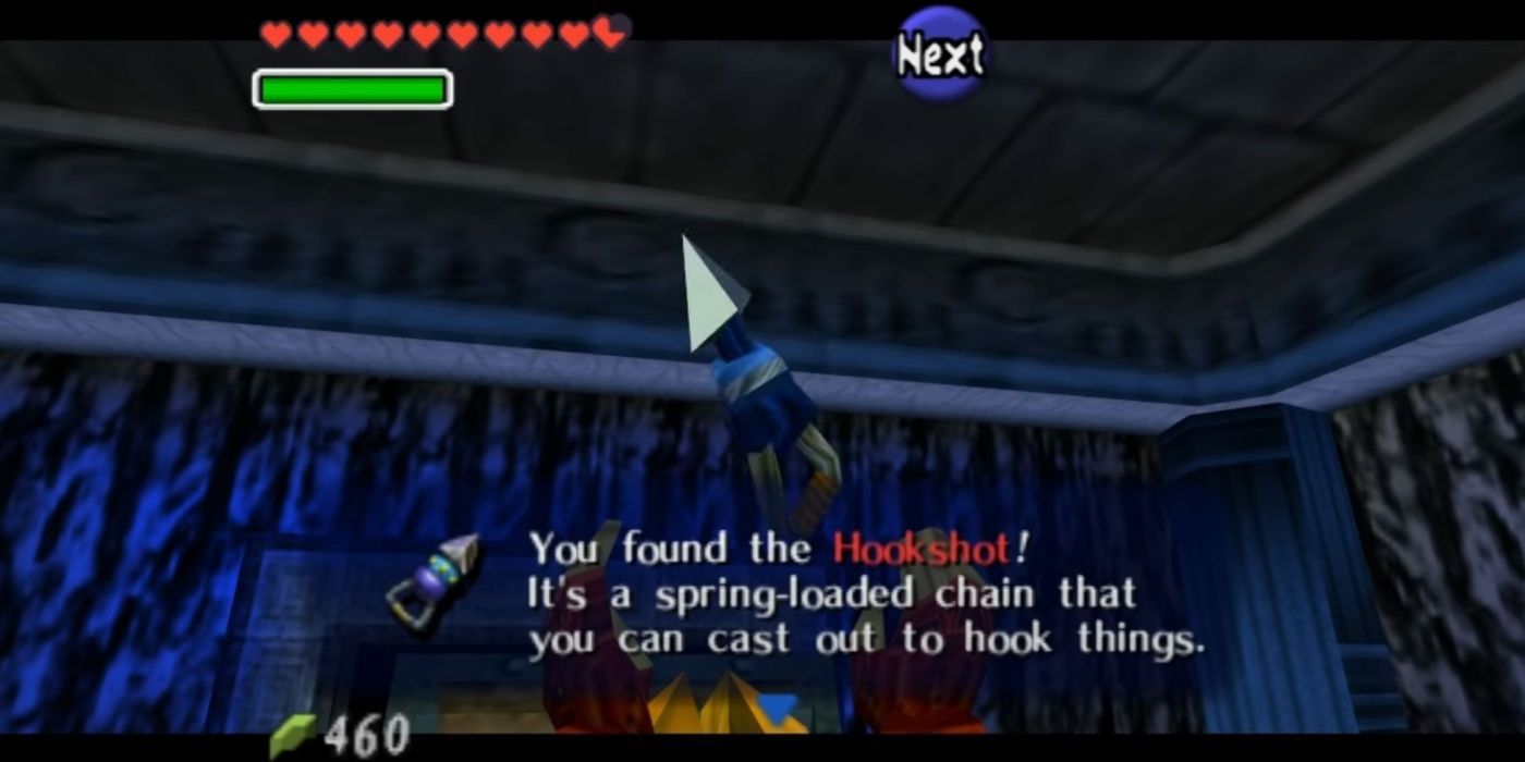 Link obtains the Hookshot in Ocarina of Time.