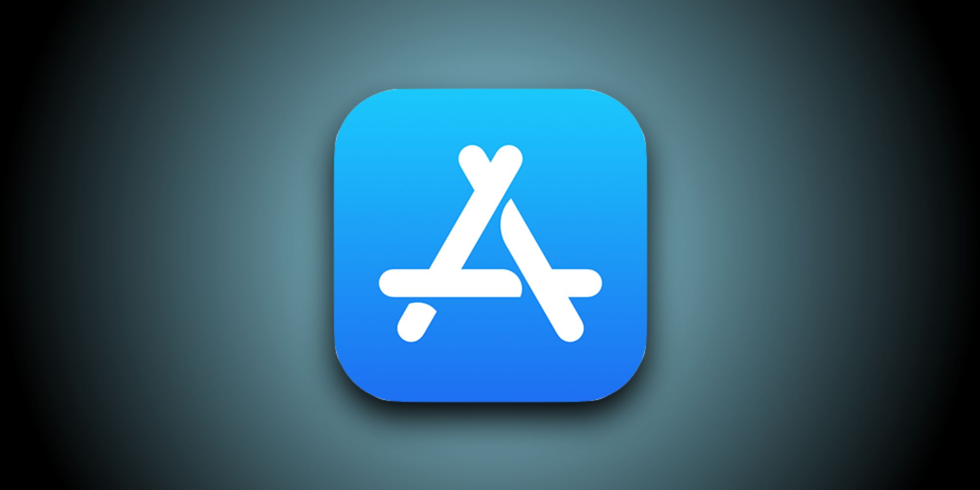 Apple App Store logo against a dark background