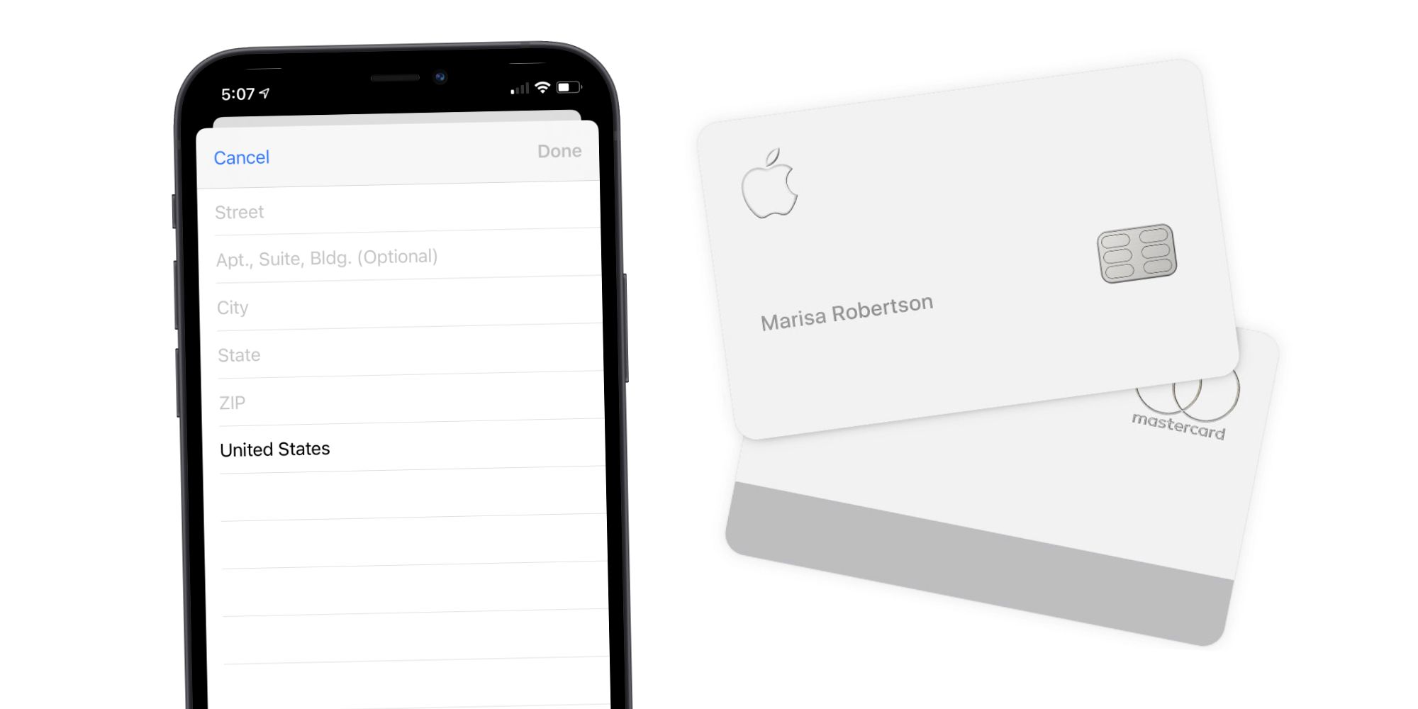 Changing billing address for Apple Card